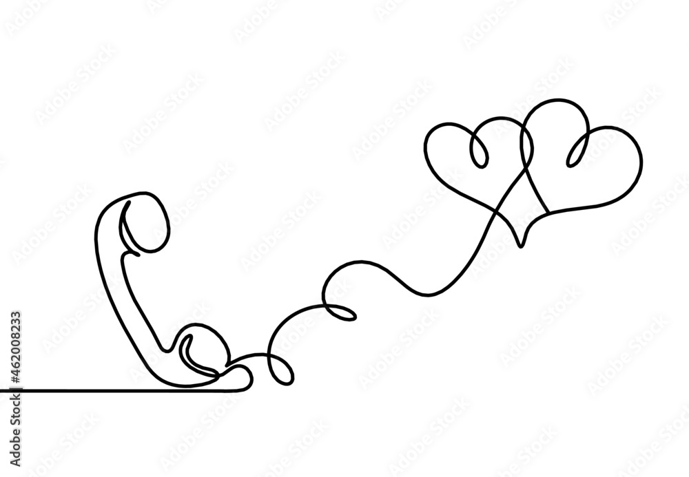 Abstract handset as line drawing on white background. Vector Abstract handset as line drawing on white background. Vector