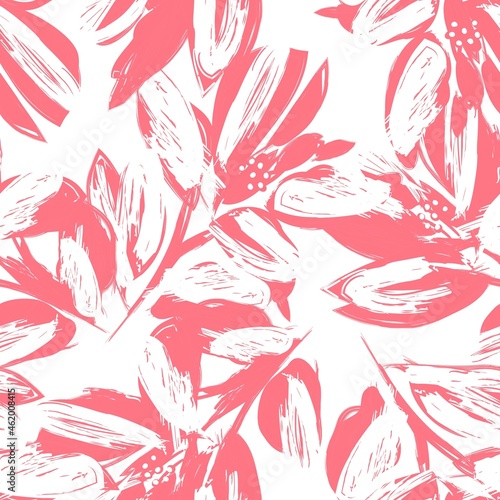 Floral Brush strokes Seamless Pattern Background