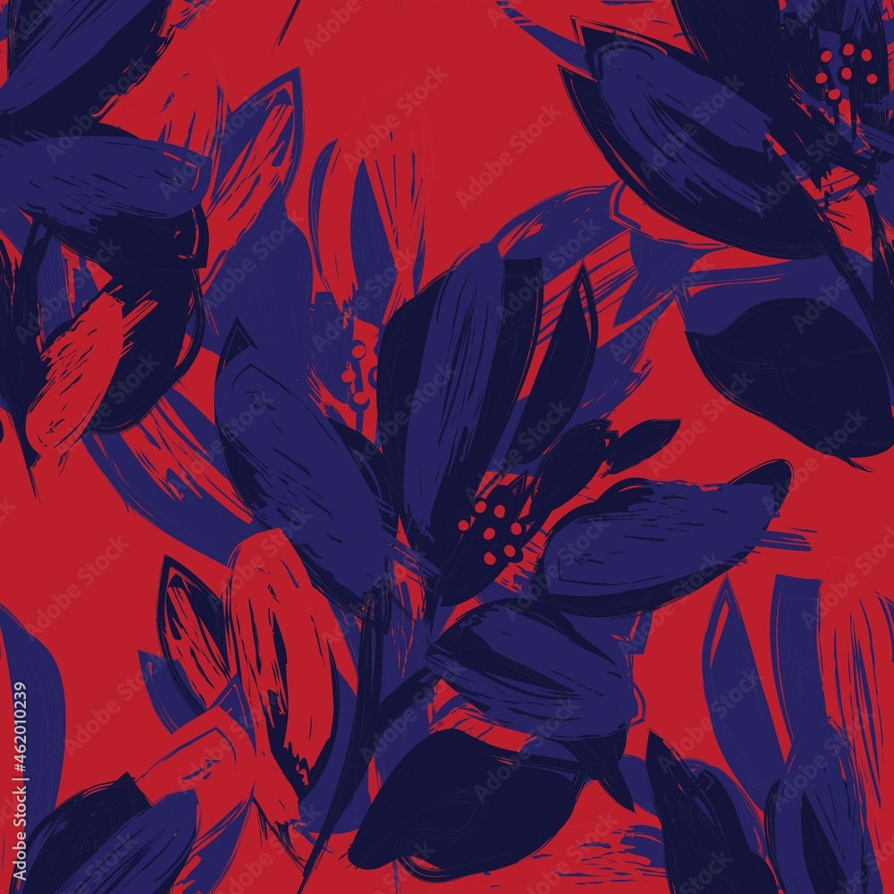 Floral Brush strokes Seamless Pattern Background Floral Brush strokes Seamless Pattern Background