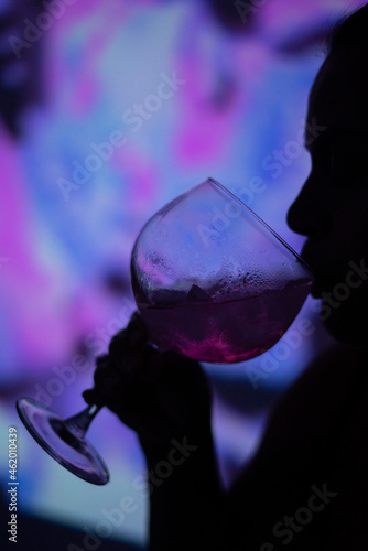 Bilde på lerret Lady drink nightclub disco