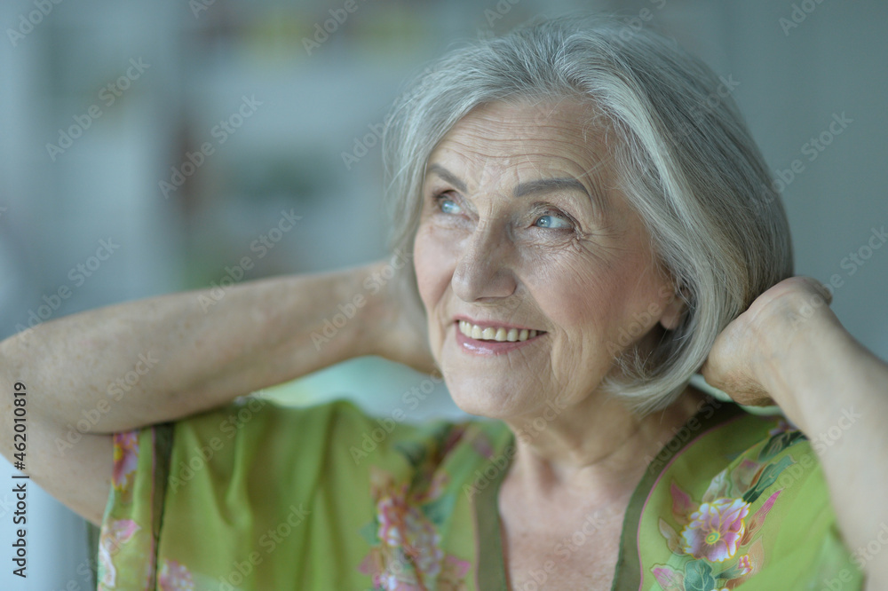 beautiful senior woman posing at home beautiful senior woman posing at home