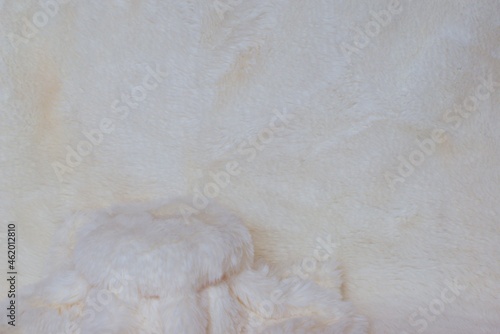 Abstract white fur background stage close-up photo