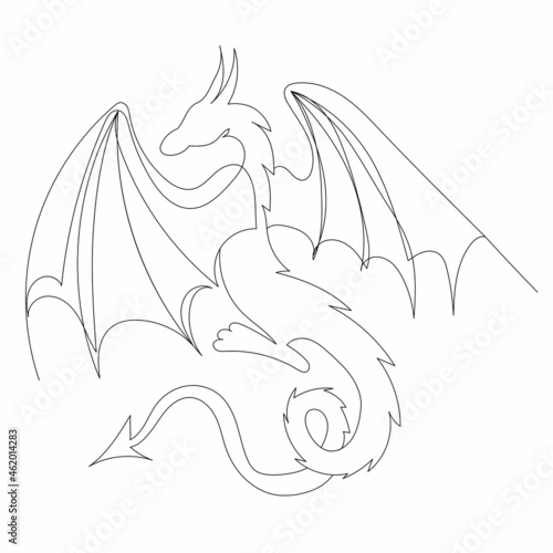 dragon drawing by one continuous line