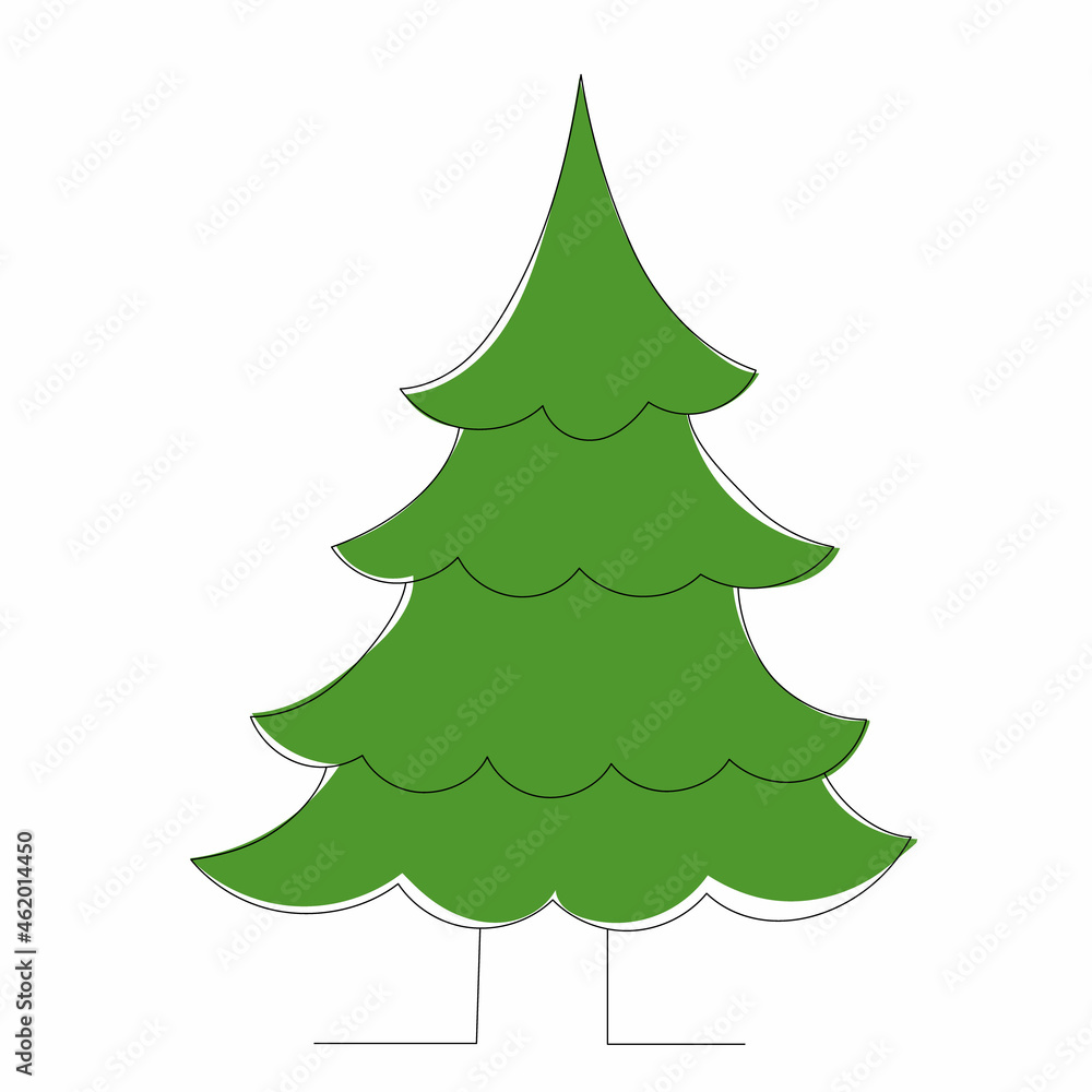 sketch green tree, contour, isolated, vector sketch green tree, contour, isolated, vector