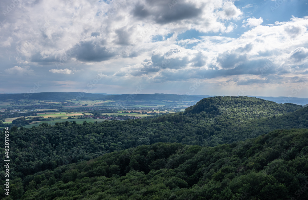 landscape view from rocks Hohenstein in Germany