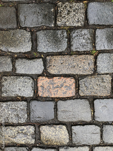 Close up of traditional paving stones