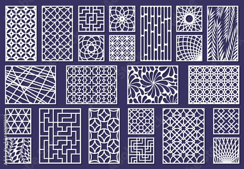 Vászonkép Laser cut template patterns, paper art or metal cutting panels