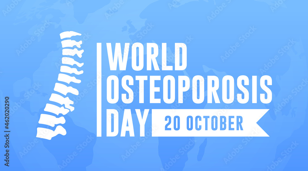 Naklejka premium world osteoporosis day modern creative banner, sign, design concept, social media post, template with broken bones vector on an abstract background. 