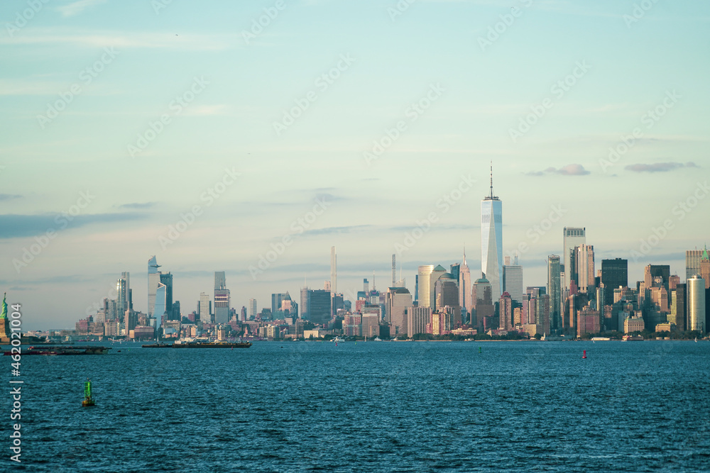 New York City skyline urban view with historical architecture