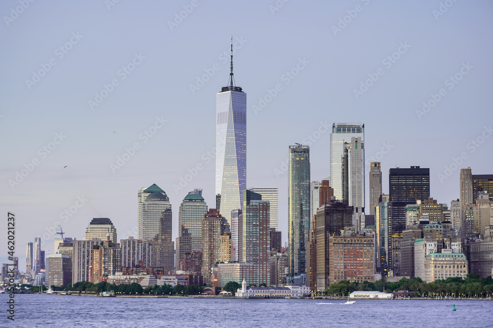 New York City skyline urban view with historical architecture