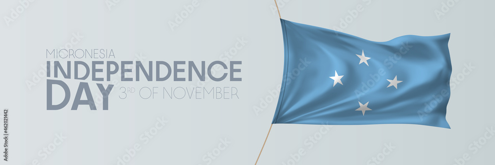 Micronesia independence day vector banner, greeting card Micronesia independence day vector banner, greeting card