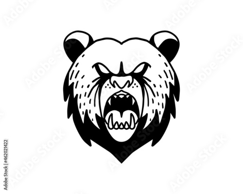 bear, an animal head illustration. a collection of the hand drawn doodles in vector graphics for creative element design.
