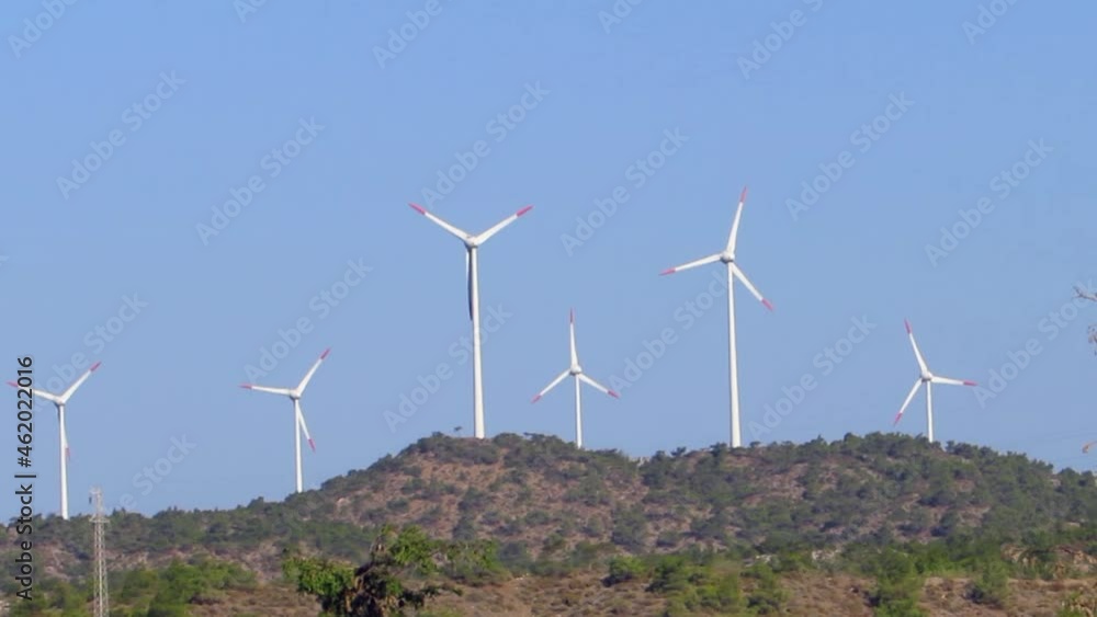 Wind turbine farm zoom in