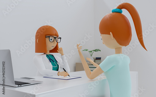 3d rendering Doctor consulting patient hands closeup.