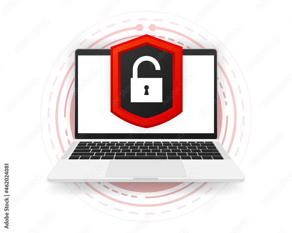 Cyber technology security, network protection sign. Checkmark signs ...