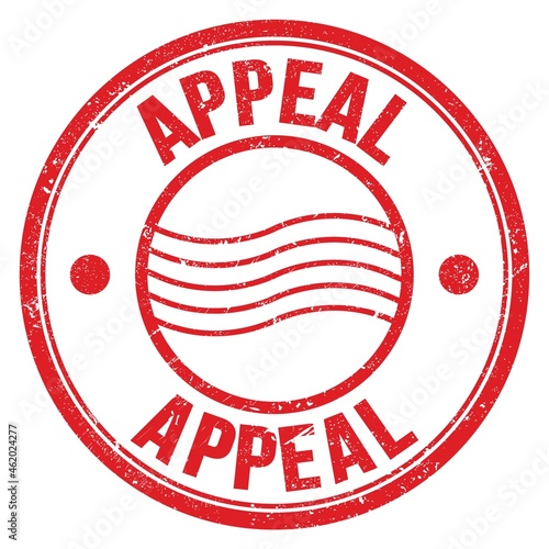 Tableau sur toile APPEAL text written on red round postal stamp sign