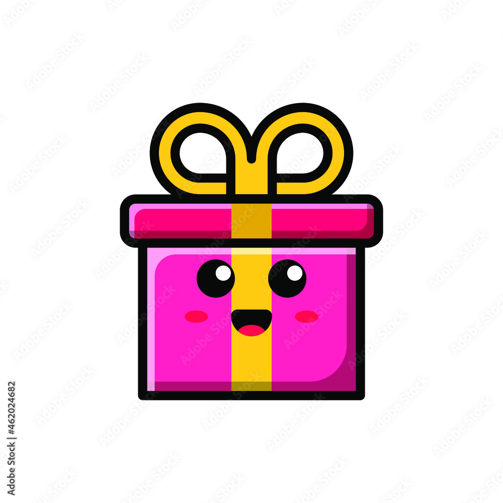 Fototapeta premium cute gift icon illustration vector graphic