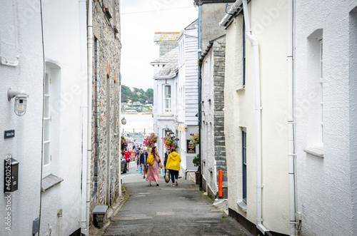 Padstow, Cornwall, United Kingdom, August 20, 2021 - Beautiful rural streets in Padstow a great touristic location in Cornwall  photo