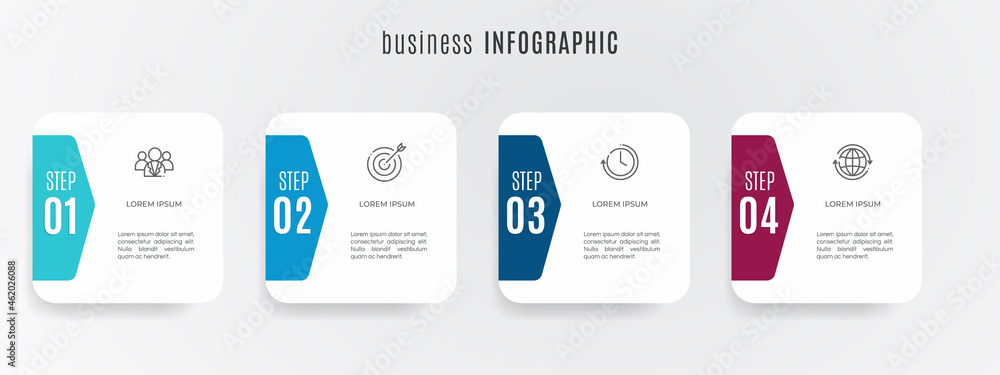 Modern timeline infographic template 4 steps Modern timeline infographic template 4 steps