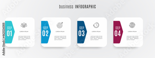 Modern timeline infographic template 4 steps