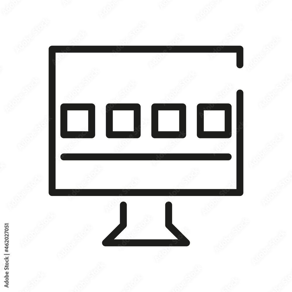 Computer Icon Isolated On White Background. Monitor Symbol Modern, Simple, Vector, Icon For Website Design, Mobile APP, UI. Vector Illustration Computer Icon Isolated On White Background. Monitor Symbol Modern, Simple, Vector, Icon For Website Design, Mobile APP, UI. Vector Illustration