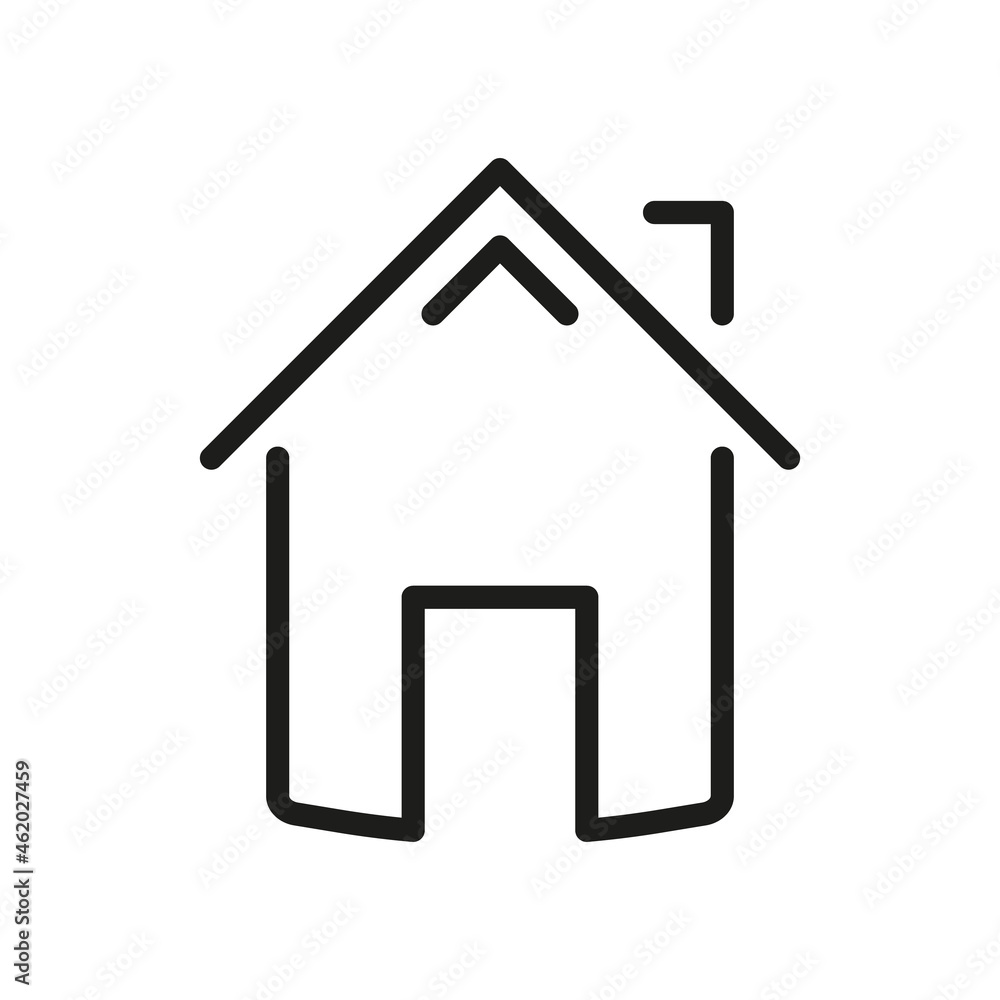 Vector Line Icon Related Home, Cottage, House, Building