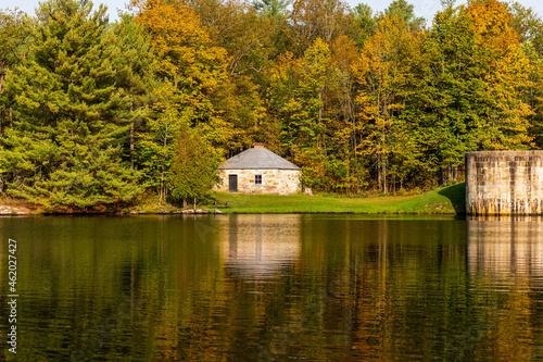 Wallpaper Mural The black smith shop at the Jones Falls Locks on the Rideau Canal between Kingston and Ottawa, a heritage water way in Ontario Canada.  Shot in October. Torontodigital.ca