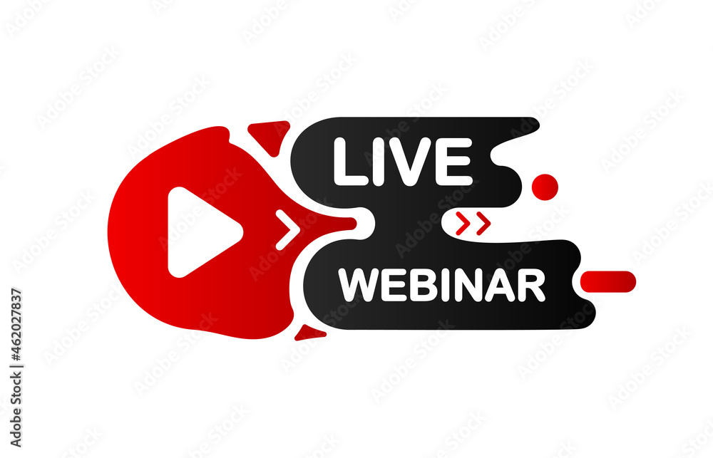 Live Webinar banner. Online virtual video. Interesting design on White background. Vector illustration. Live Webinar banner. Online virtual video. Interesting design on White background. Vector illustration.
