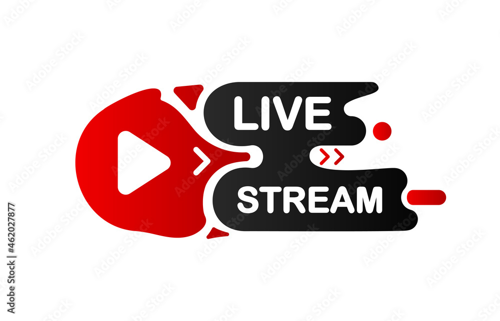 Live Stream banner. Online virtual video. Interesting design on White background. Vector illustration. Live Stream banner. Online virtual video. Interesting design on White background. Vector illustration.