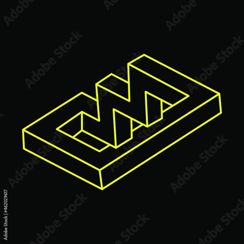 Impossible optical illusion shapes. Optical art objects. Sacred geometry. Impossible figures. Line art.
