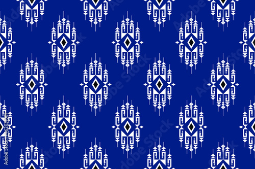 Geometric ethnic oriental seamless pattern traditional Design for background,carpet,wallpaper.clothing,wrapping,Batik fabric,Vector illustration.embroidery style - Sadu, sadou, sadow or sado