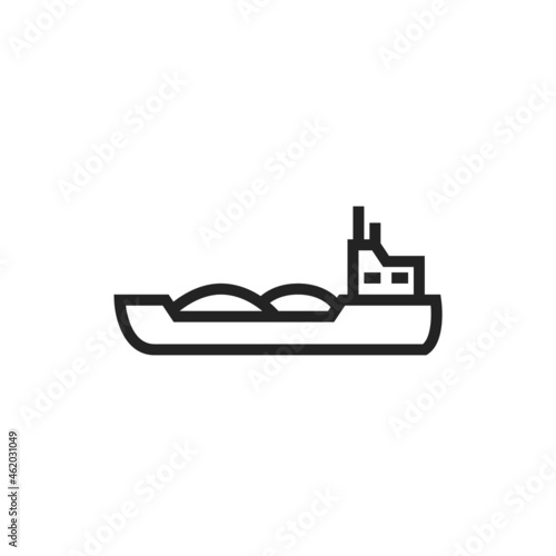 barge ship line icon. river transport symbol. isolated vector image