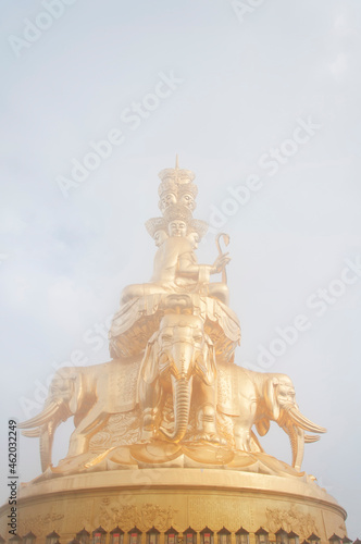 gold statue of Samantabhadra Bodhisattva mount emei © Dan