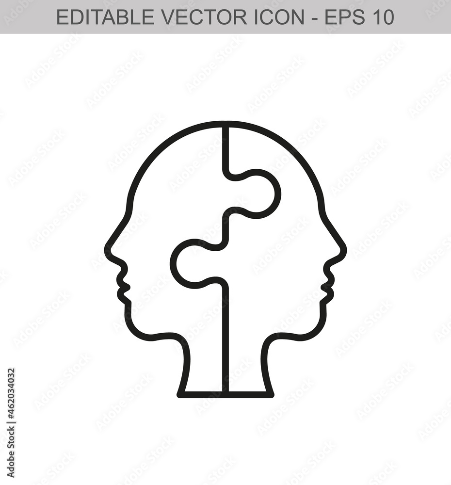 human head silhouette with puzzle concept