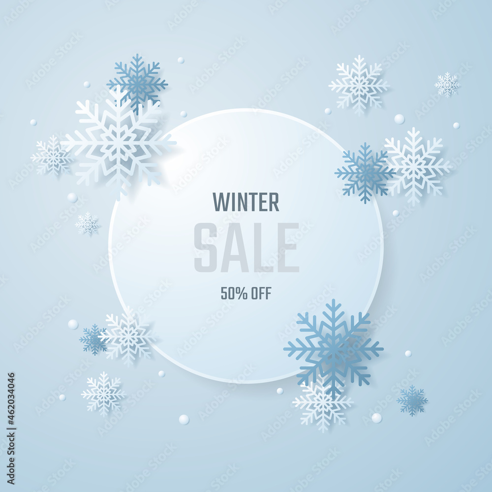 winter sale banner, winter background, snowflake winter sale banner, winter background, snowflake