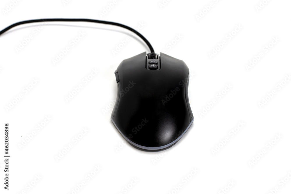 black computer mouse isolated on white background. black computer mouse isolated on white background.