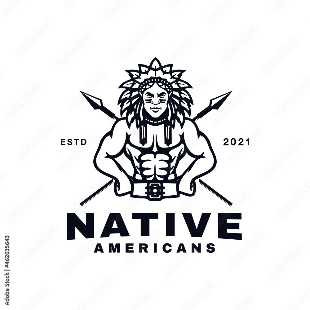 American Native Logo Design Vector Illustration Template Idea American Native Logo Design Vector Illustration Template Idea