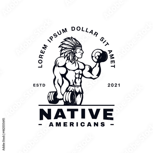 Native American Logo Design Vector Illustration Template Idea