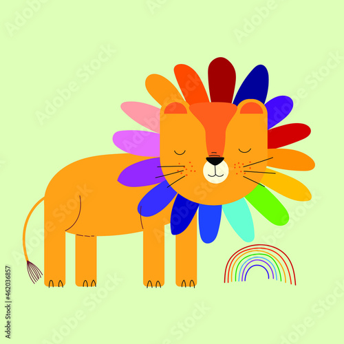 Cute lion character icon vector illustration