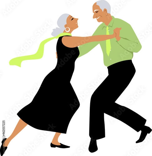 Elegant elderly couple dancing, EPS 8 vector illustration