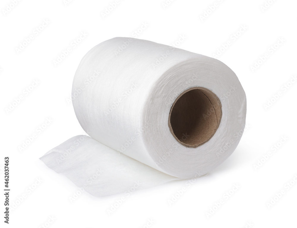 Roll of white disposable nonwoven fabric napkins Roll of white disposable nonwoven fabric napkins