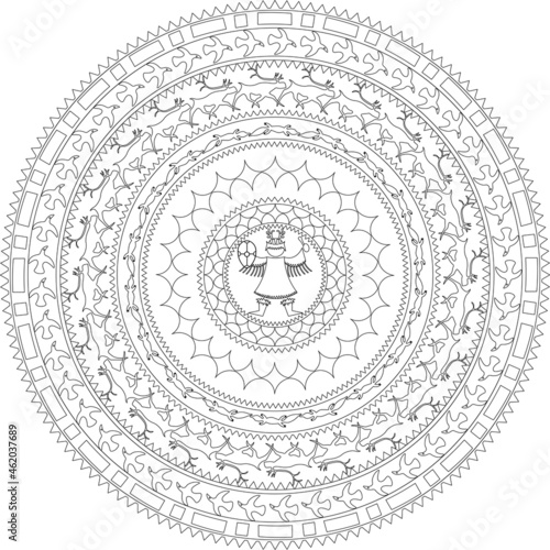 Vector art of stylized siberian ethnic mandala