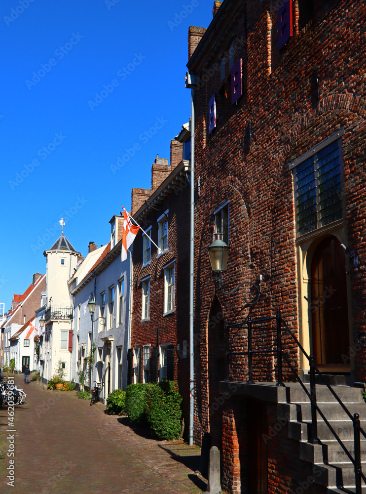 Beautiful street view of Dutch town Amersfoort. Classic architecture of the Netherlands. Autumn in a city. Beautiful street view of Dutch town Amersfoort. Classic architecture of the Netherlands. Autumn in a city.