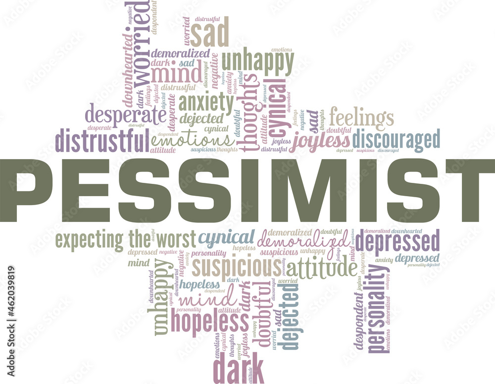 Fototapeta premium Pessimist vector illustration word cloud isolated on white background.