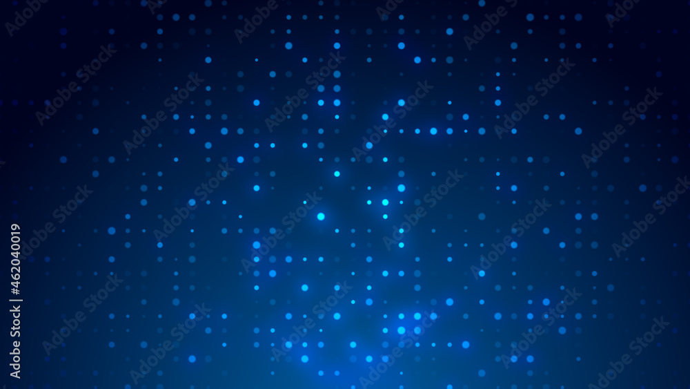 Abstract dot white blue pattern gradient texture technology background.