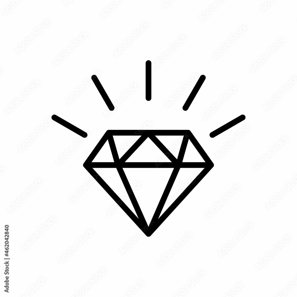 diamond gemstone jewel with sparkle line art flat icon vector diamond gemstone jewel with sparkle line art flat icon vector