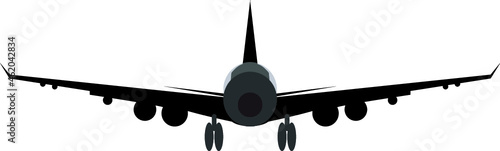llustration of airplane on sunset.Traveling by plane on vacation.Travel after quarantine from Covid-19 concept.