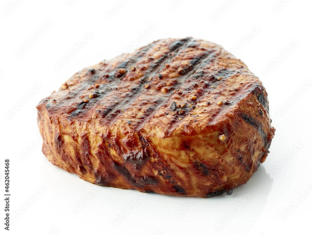 Grilled beef fillet isolated on white