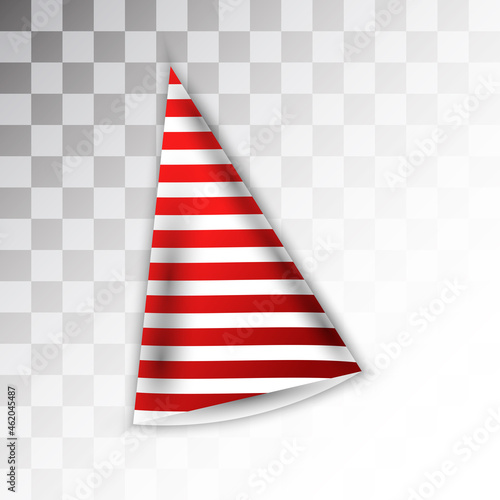 red party hat design with white stripes