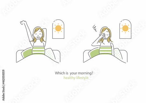 睡眠　女性　シンプルでお洒落な線画イラスト